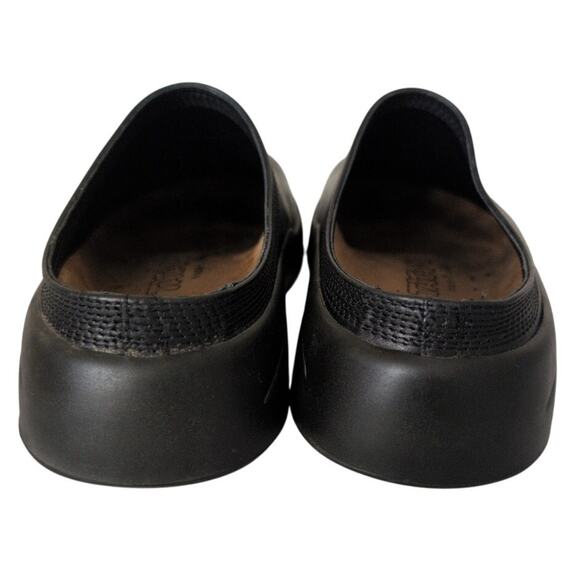 Birkenstock Tatami Chunky Black Leather Clogs Women 6.5/37 Shoe Slip On Comfort - Picture 4 of 7